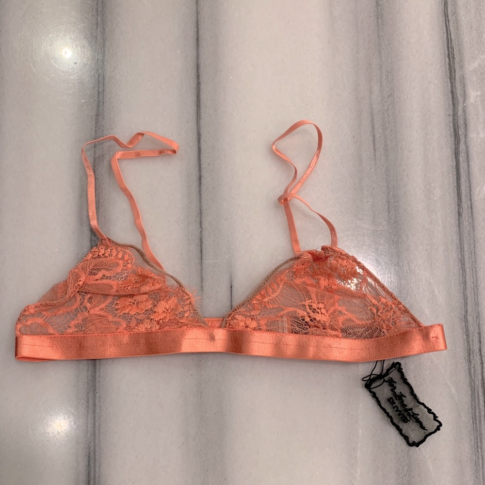 FOR LOVE & LEMONS Orange/Peach Lace Bra NWT!